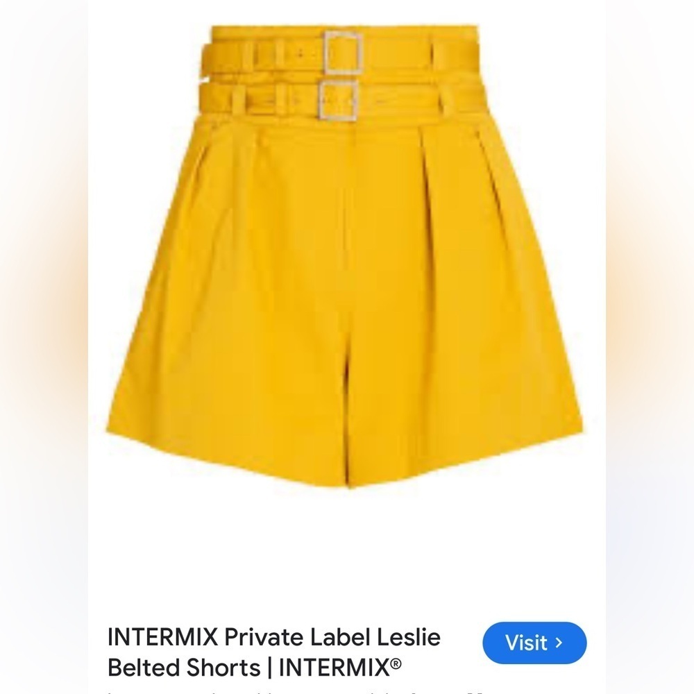 INTERMIX Yellow High Waist Shorts size XS